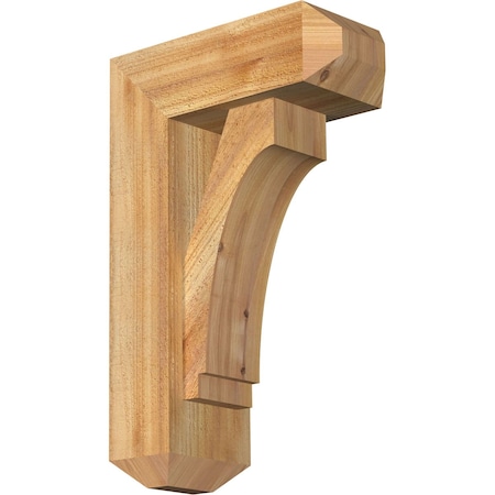 Ekena Millwork Imperial Craftsman Rough Sawn Bracket w/ Offset Brace, Western Red Cedar, 6"W x 14"D x 22"H BKT0604X14X22IMP04RWR
